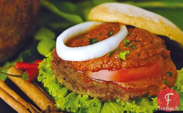 Hamburgers Très Végétariens avec Sauce au Poivron Rouge
