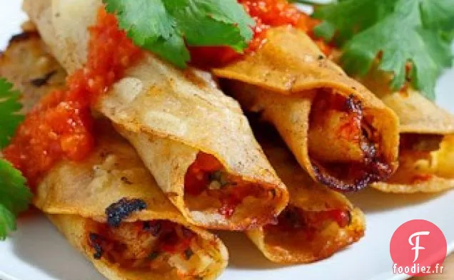 Tacos Aux Crevettes Roulées Croustillantes