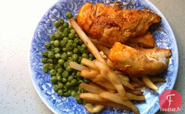 Poitrines De Poulet au Lin Frites Au Four