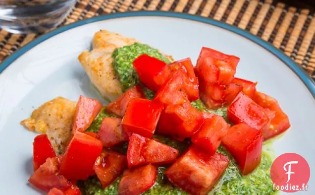 Bruschetta Au Pesto Et Au Tilapia En Croûte De Parmesan