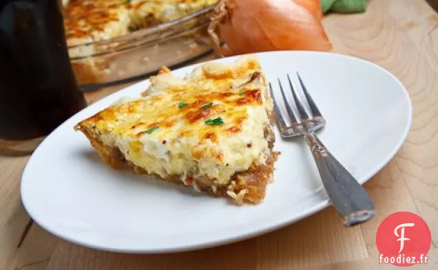 Quiche à l'Oignon Braisé à la Guinness et au Cheddar Blanc Vieilli