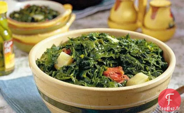 Feuilles de Navet du Sud et Jarrets de Jambon