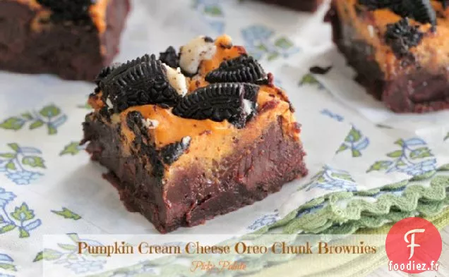 Brownies au Fromage À la Crème à la Citrouille Et aux Morceaux d'Oreo
