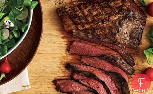 Steak avec Salade de Concombre et Radis