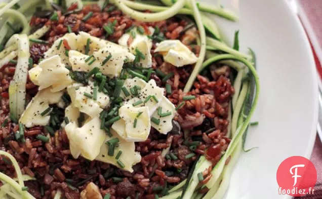 Fromage Brie, Riz Rouge Et Courgettes Spaghetti