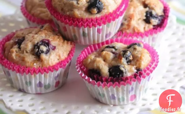 Muffins à la Banane et aux Myrtilles au Beurre d'Arachide et à la Gelée