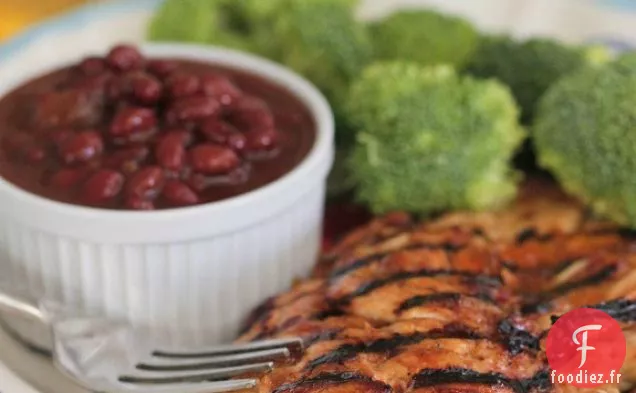 Poulet Grillé à l'Ail Et aux Pêches