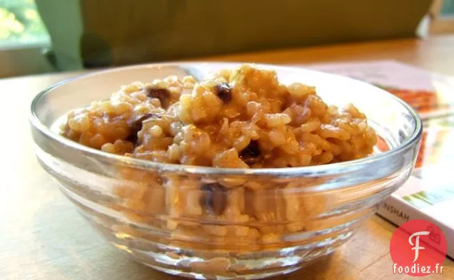Risotto au Petit déjeuner Facile à la Cannelle et aux Raisins Secs (Sans produits Laitiers, Sans Gluten, Végétalien)