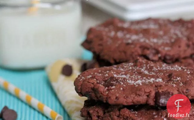 Biscuits Doubles Au Chocolat Salés Au Beurre Brun