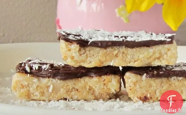 Barres Croustillantes à la Noix De Coco Trempées Au Chocolat (Sans Guimauve)