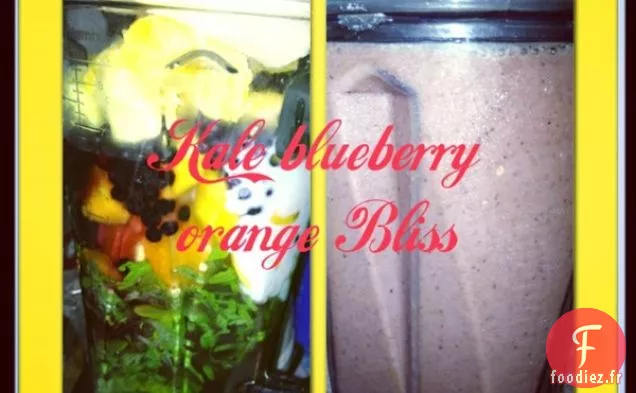 Smoothie Bliss au Chou Frisé Et à l'Orange et aux Myrtilles