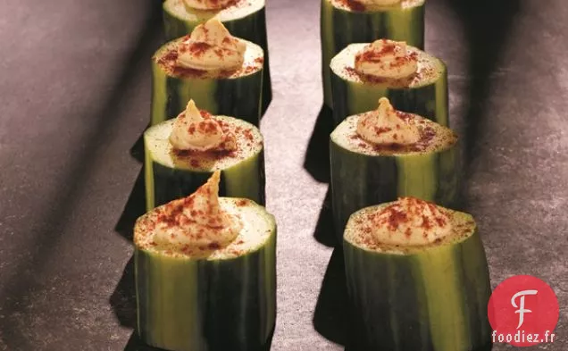 Tasses de Concombre Remplies de Houmous