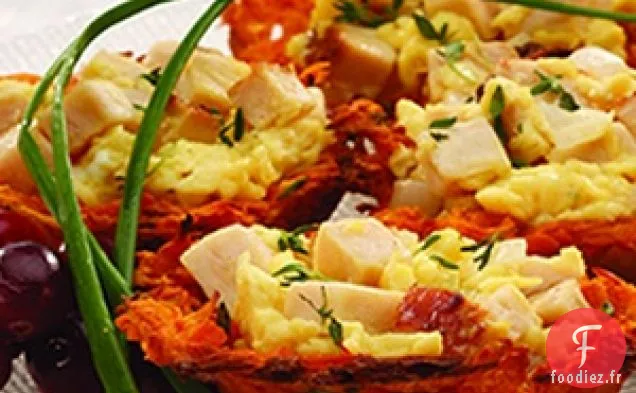 Poulet et Œufs dans un nid de Patates Douces