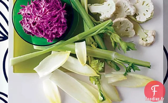 Trempette Crémeuse aux Betteraves et Crudités Blanches