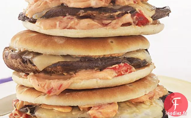 Le Portobello Fond avec de la Mayo au Poivron Rouge Fumé