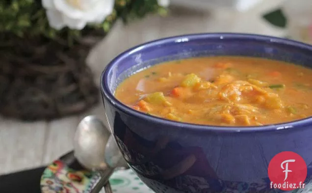Soupe Copieuse Au Poulet Et À la Citrouille