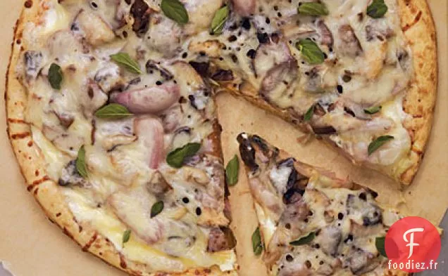 Pizza aux Champignons Rôtis et à l'Échalote