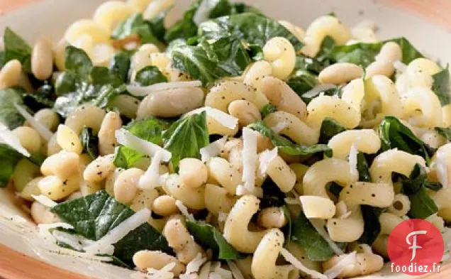 Cavatappi aux Épinards, Haricots et Fromage Asiago
