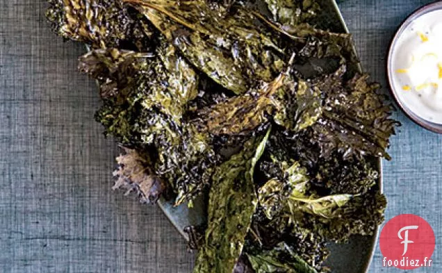 Chou Frisé croustillant avec Trempette Citron-Yaourt