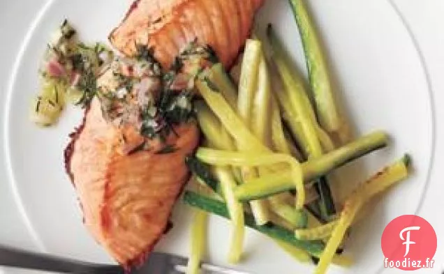 Saumon Et Courgettes À La Vinaigrette À L'Échalote