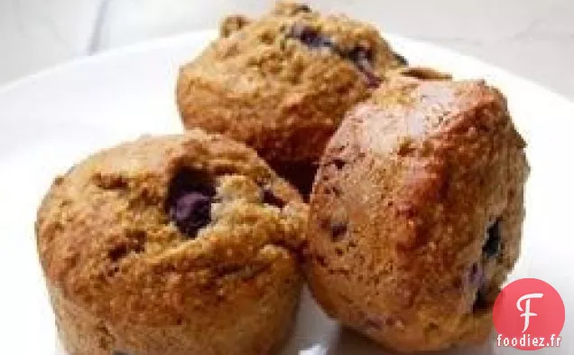 Muffins Au Son d'Avoine aux Myrtilles Et aux Noix