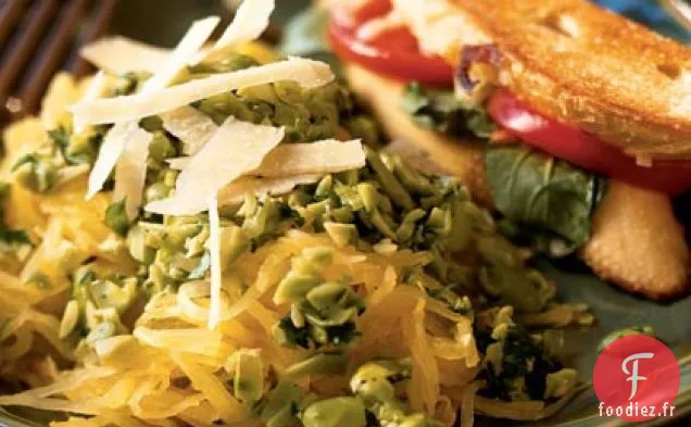 Courge Spaghetti au Pesto Edamame-Coriandre