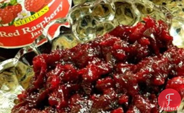 Sauce Facile aux Framboises Et aux Canneberges