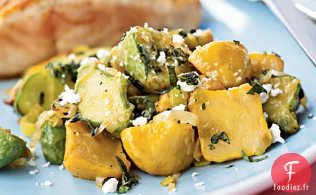 Courge Sautée au Basilic et à la Feta