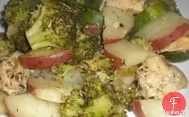 Poulet aux Légumes et Sauce aux Herbes