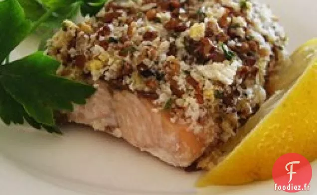 Cuisson au saumon de l'Alaska avec enrobage de Croquant aux Noix de Pécan