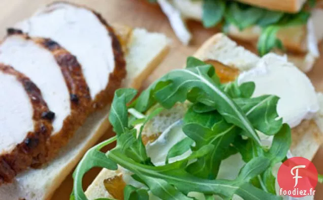 Panini au Poulet, au Brie, aux Figues et à la Roquette