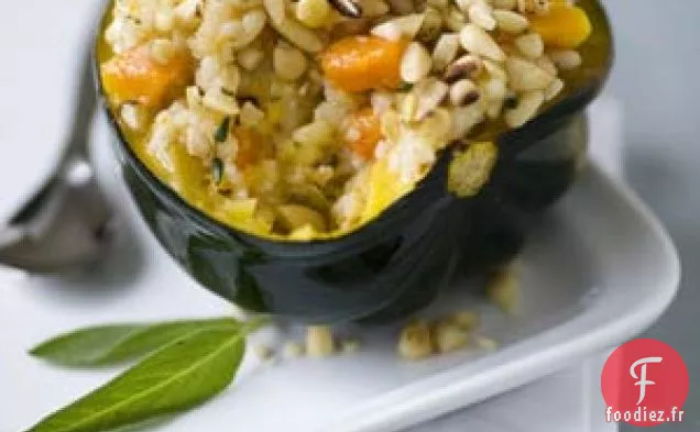 Courge De Gland Rôtie Avec Risotto À La Courge