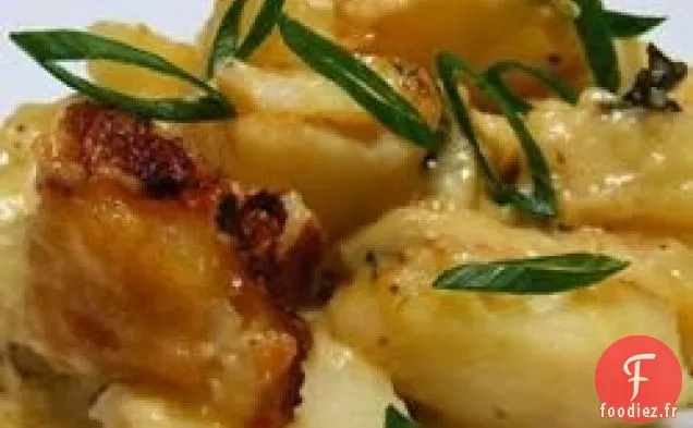 Épinards, Oignons Caramélisés et Pommes de Terre Gratinées au Muenster
