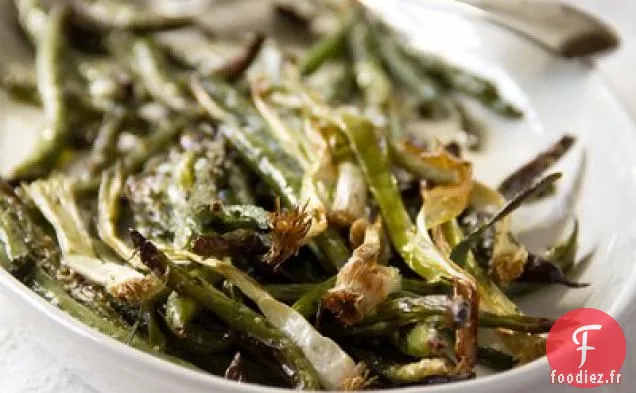 Haricots Verts Rôtis et Oignons verts