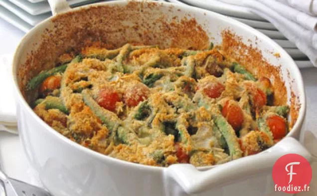 Gratin de Basilic et Haricots Verts