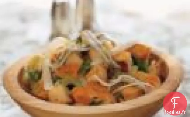 Salade d'Anchois Blanc, Parmesan et Pain Grillé