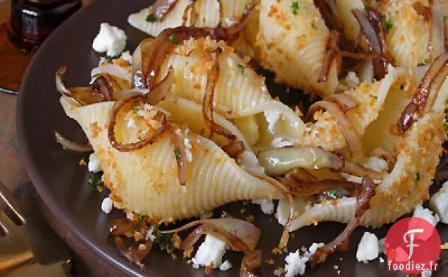 Conchiglioni aux Oignons Doux Glacés au Balsamique et Gorgonzola