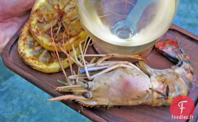 Crevettes au Parmesan à l'Ail et Tranches de Citron Grillées