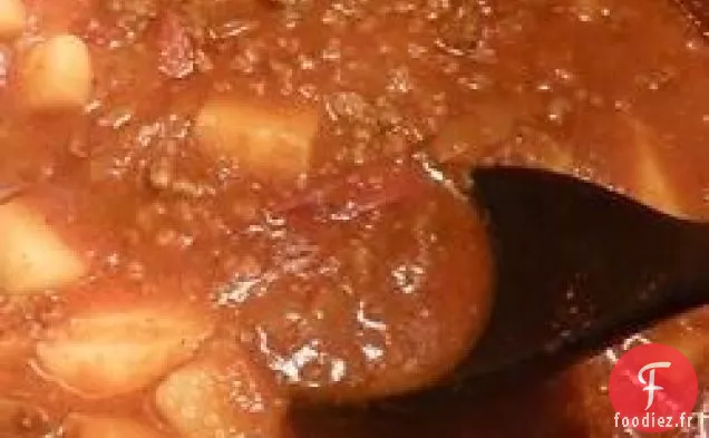 Soupe de pommes de terre avec un coup de pied