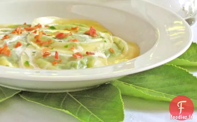 Raviolis de Pois Sucrés à la Crème de Romarin