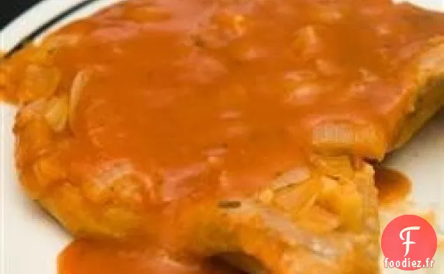 Côtelettes de Porc à la Sauce Rouge