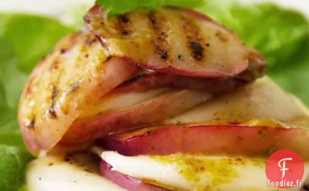 Salade Empilée de Mozzarella Nectarine Grillée
