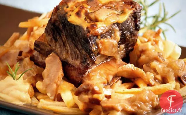 Côtes Levées Braisées à la Moutarde et Frites