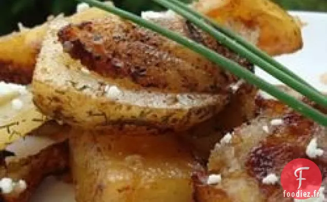 Pommes de Terre Rôties Grecques aux Herbes avec Fromage Feta