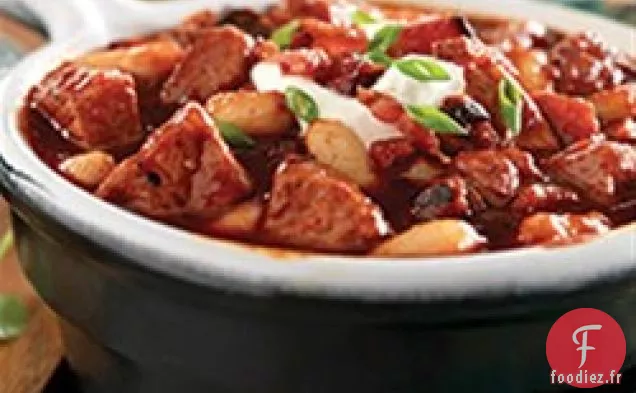 Chili de Porc Fumé, Bacon et Haricots Blancs