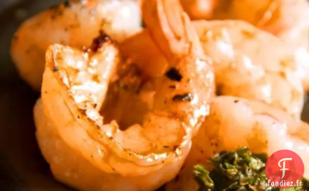 Crevettes grillées avec Salsa Verde