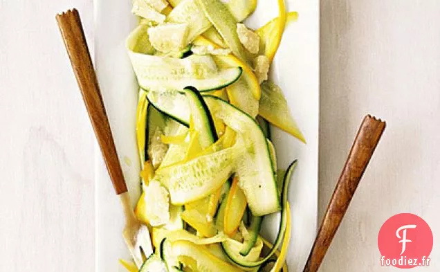 Rubans de Courge d'été au Citron et au Parmesan