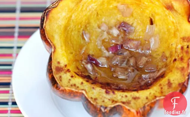 Courge De Gland Rôtie Simple Aux Échalotes