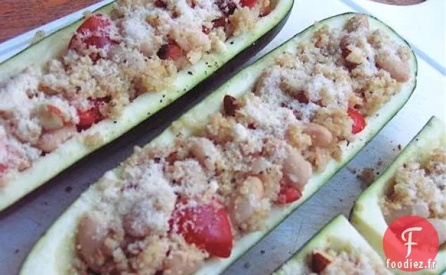 Sain et Délicieux: Courgettes grillées avec Farce au Quinoa