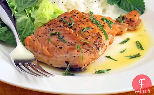 Omble Chevalier à la Sauce Aigre-Douce à la Menthe